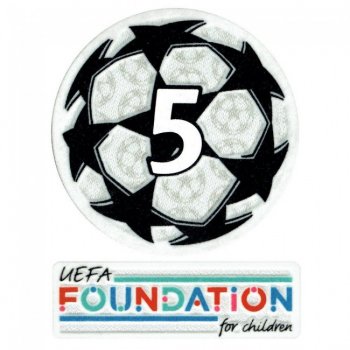 【臂章】21-22歐冠5次冠軍章 + Foundation章  21-22 UCL Starball 5 Times Winner + UEFA Foundation Patch Set