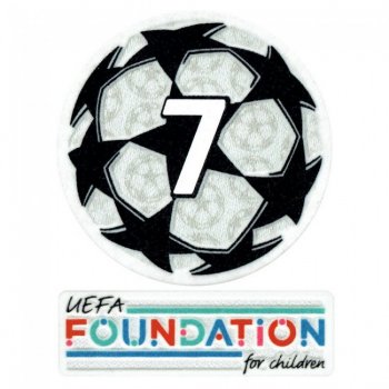 【臂章】21-22歐冠7次冠軍章 + Foundation章  21-22 UCL Starball 7 Times Winner + UEFA Foundation Patch Set